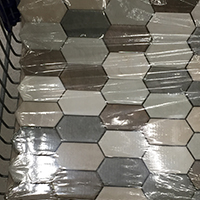Precut tiles for a kitchen backsplash DIY