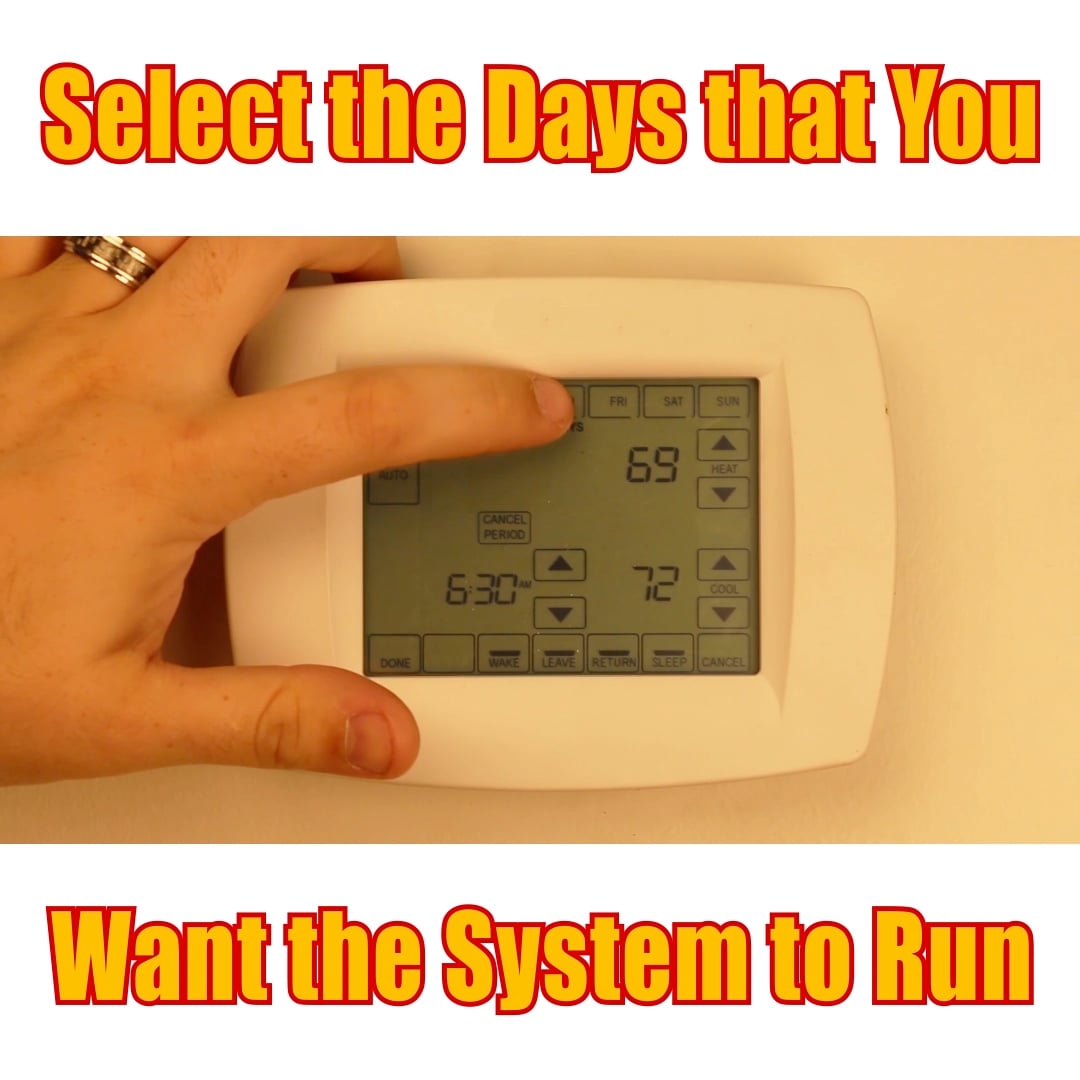 Select the days that you want the system to run