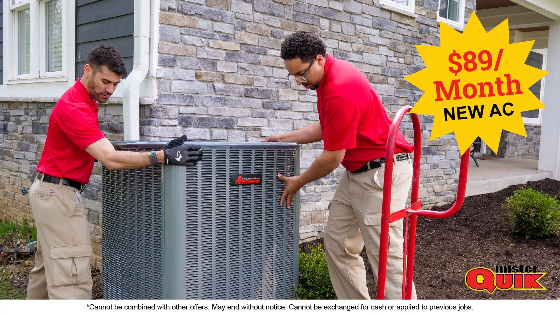 89 dollar per month new ac system